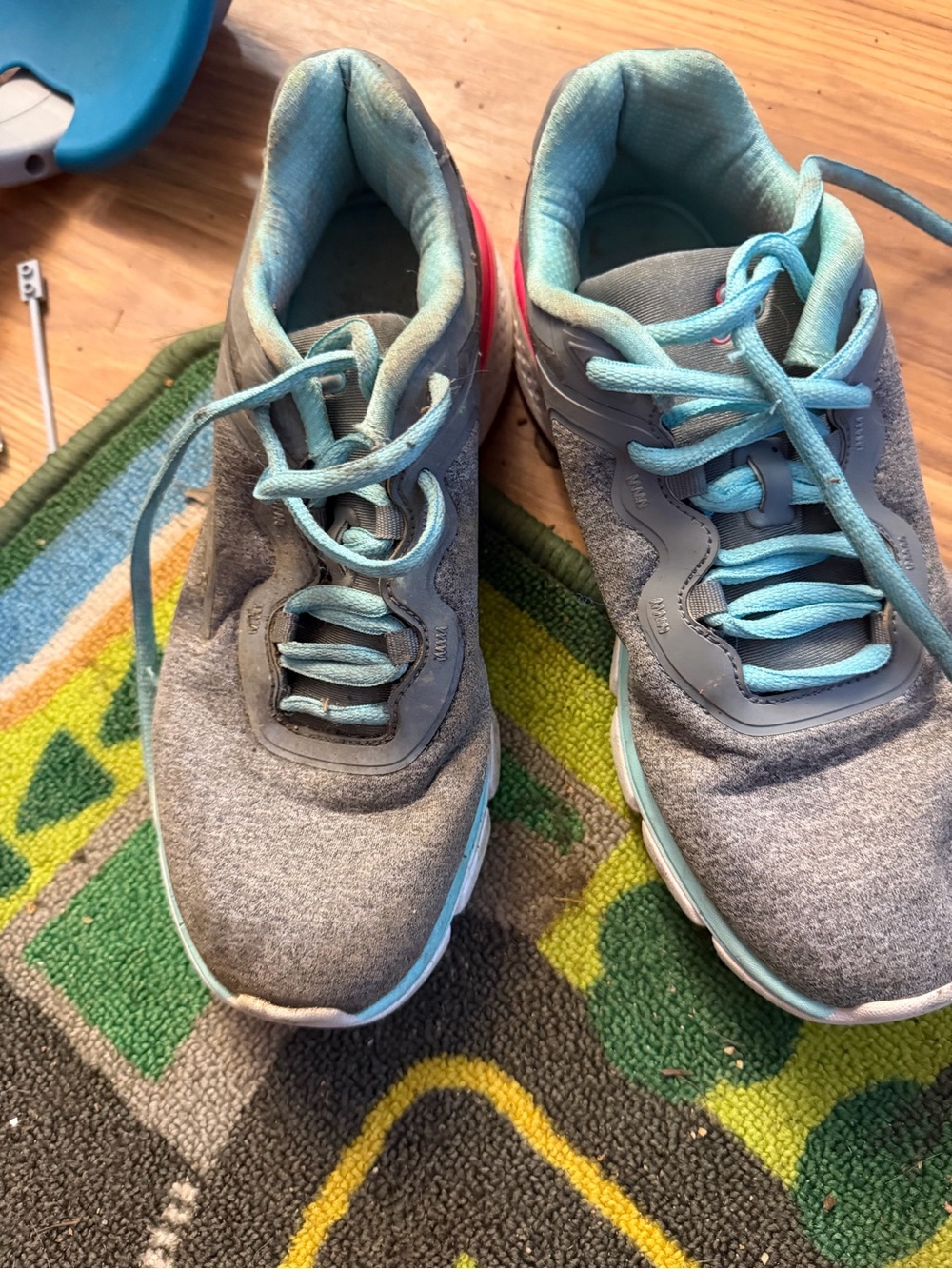Fila Women's Gray Athletic Sneakers with Light Blue Accents
